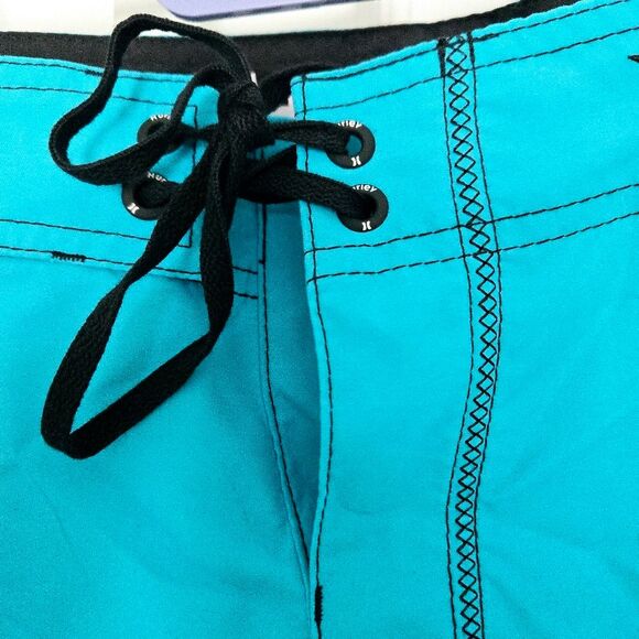 Hurley Mens One & Only 22 Inch Boardshorts Size 36 Bright Cyan Blue Swim Trunks - Picture 4 of 12